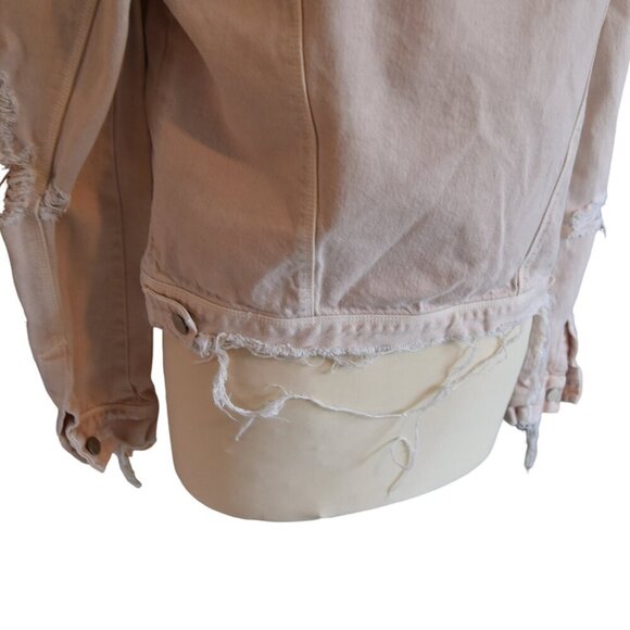 J Brand Jacket Harlow Distressed Trucker Moto Jacket Grunge Size Small Denim - Picture 9 of 15